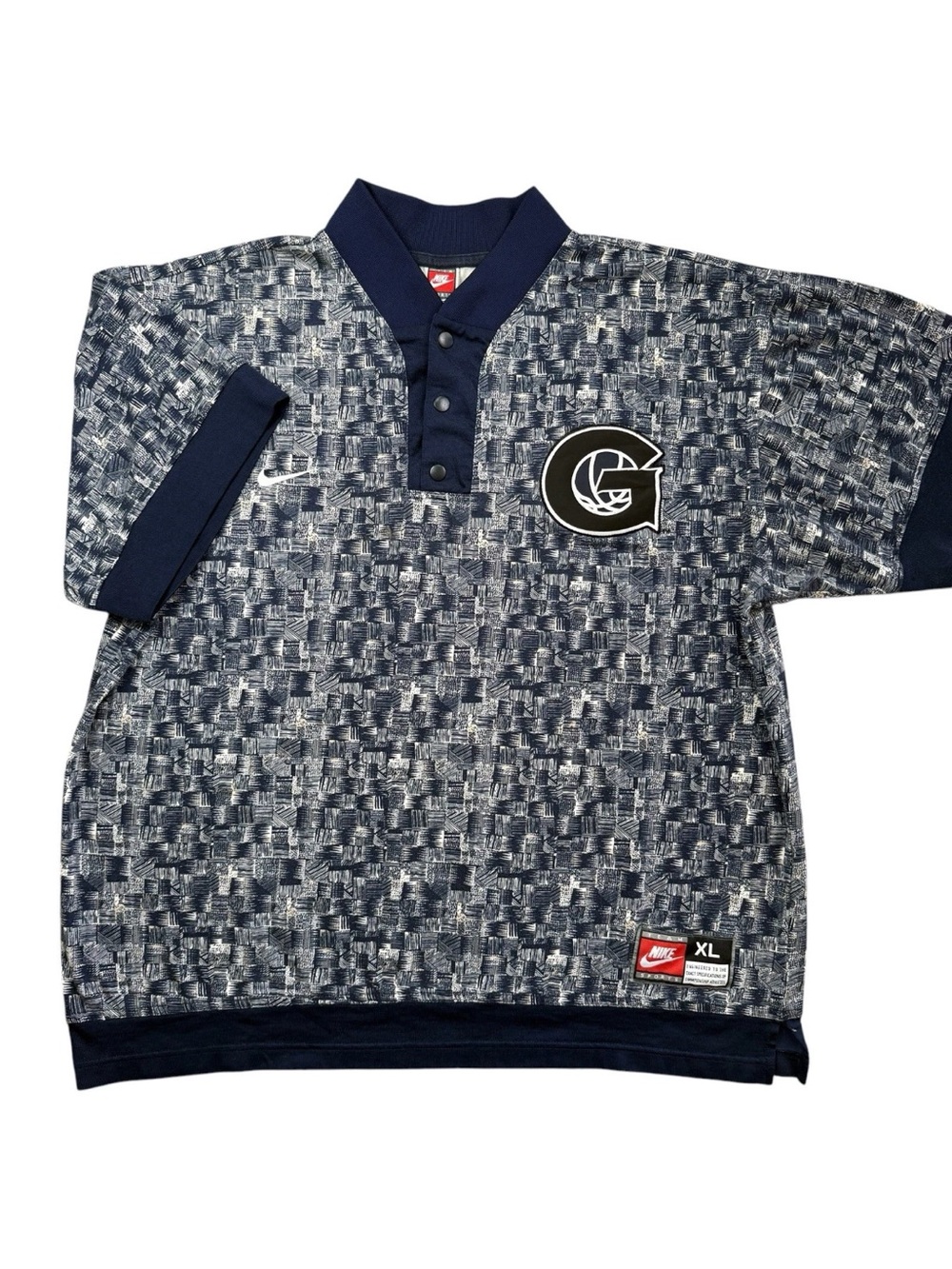 VTG 90s Nike Georgetown Hoyas Warm Up Shooting Jersey Shirt Jacket Iverson XL